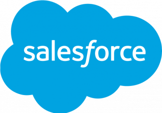 Blue cloud icon with salesforce wordings in it